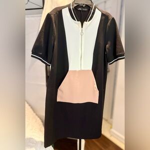 Zara Black and White Zip-Up Jacket